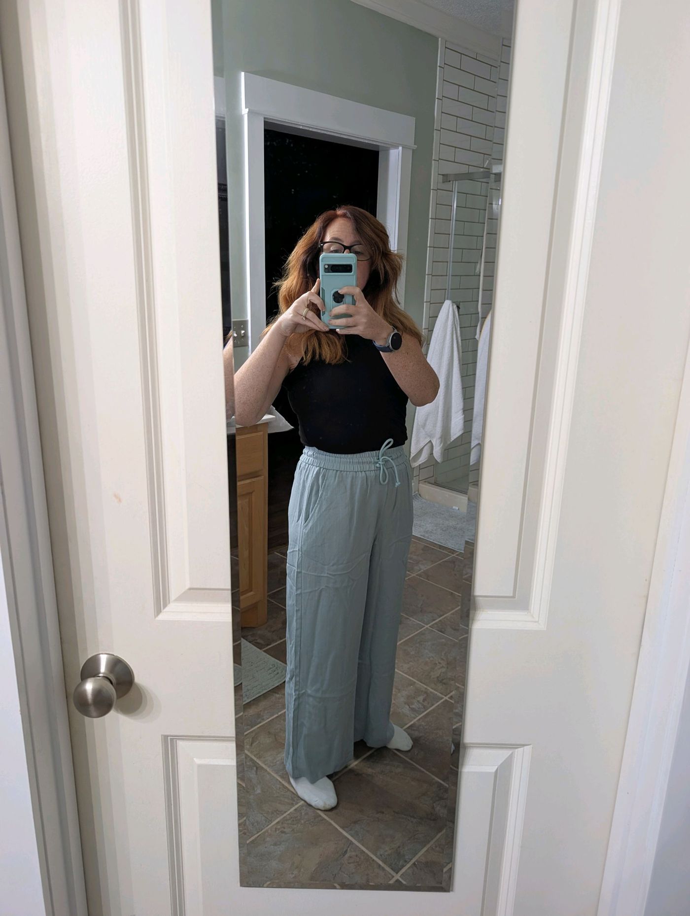 Sarah M. wearing the pants